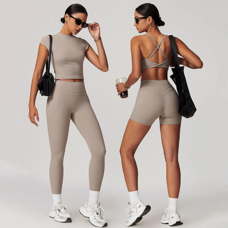 Women 5-Piece Yoga Set Custom Logo Activewear - Sportswear - 上海欣蒂纺织科技有限公司